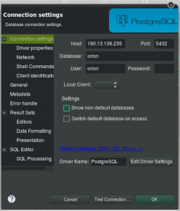 Configuración de una Conexión